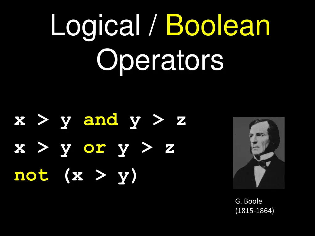 logical boolean operators