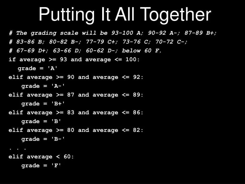 putting it all together