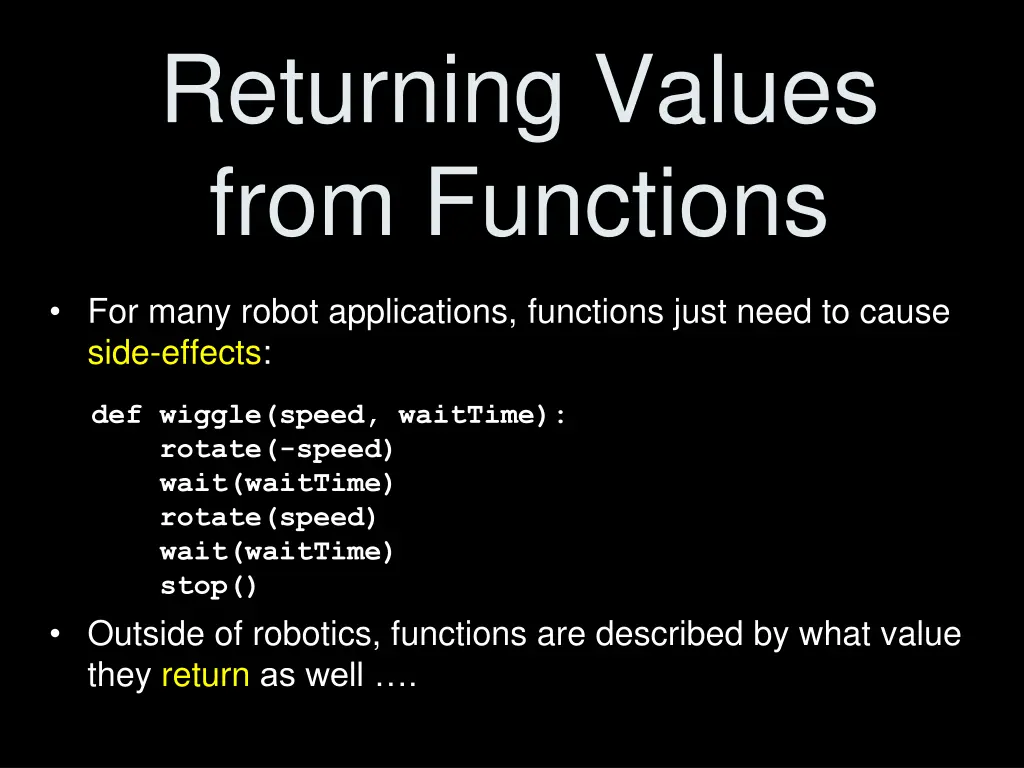 returning values from functions
