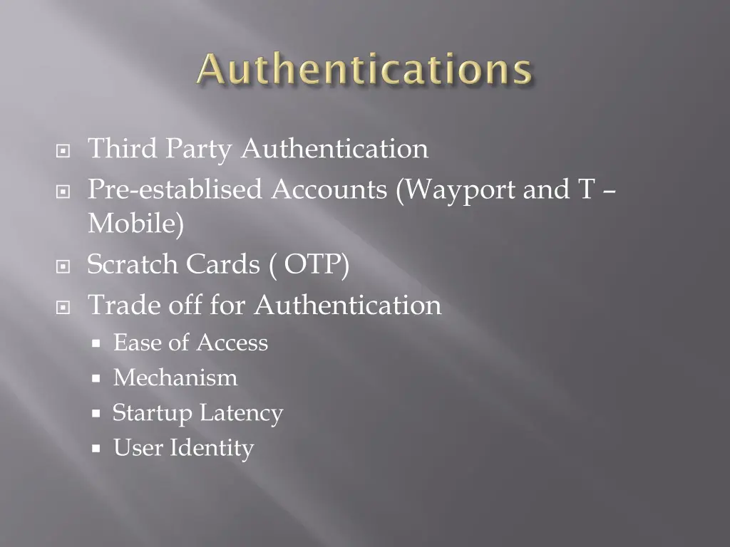 third party authentication pre establised