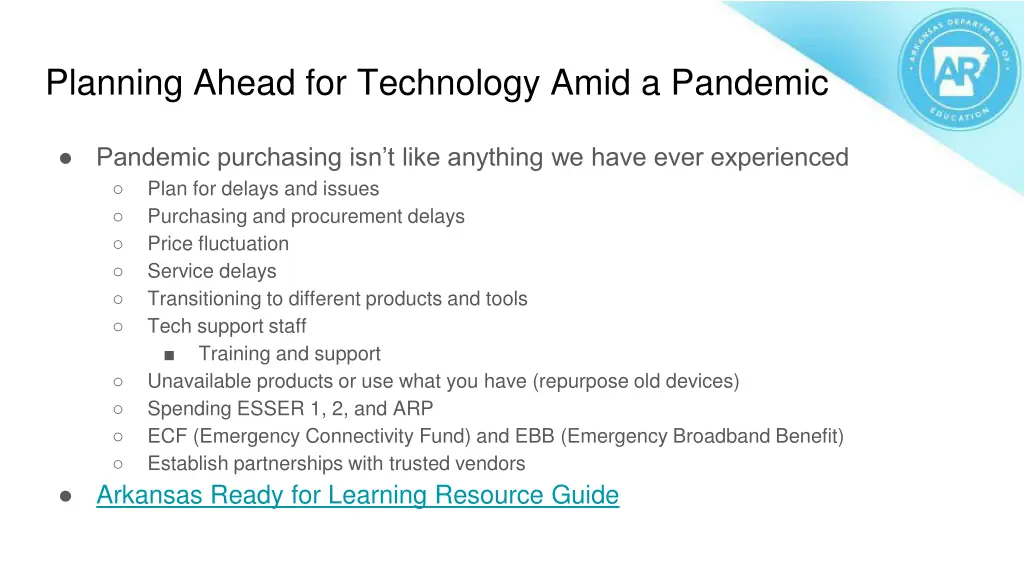 planning ahead for technology amid a pandemic