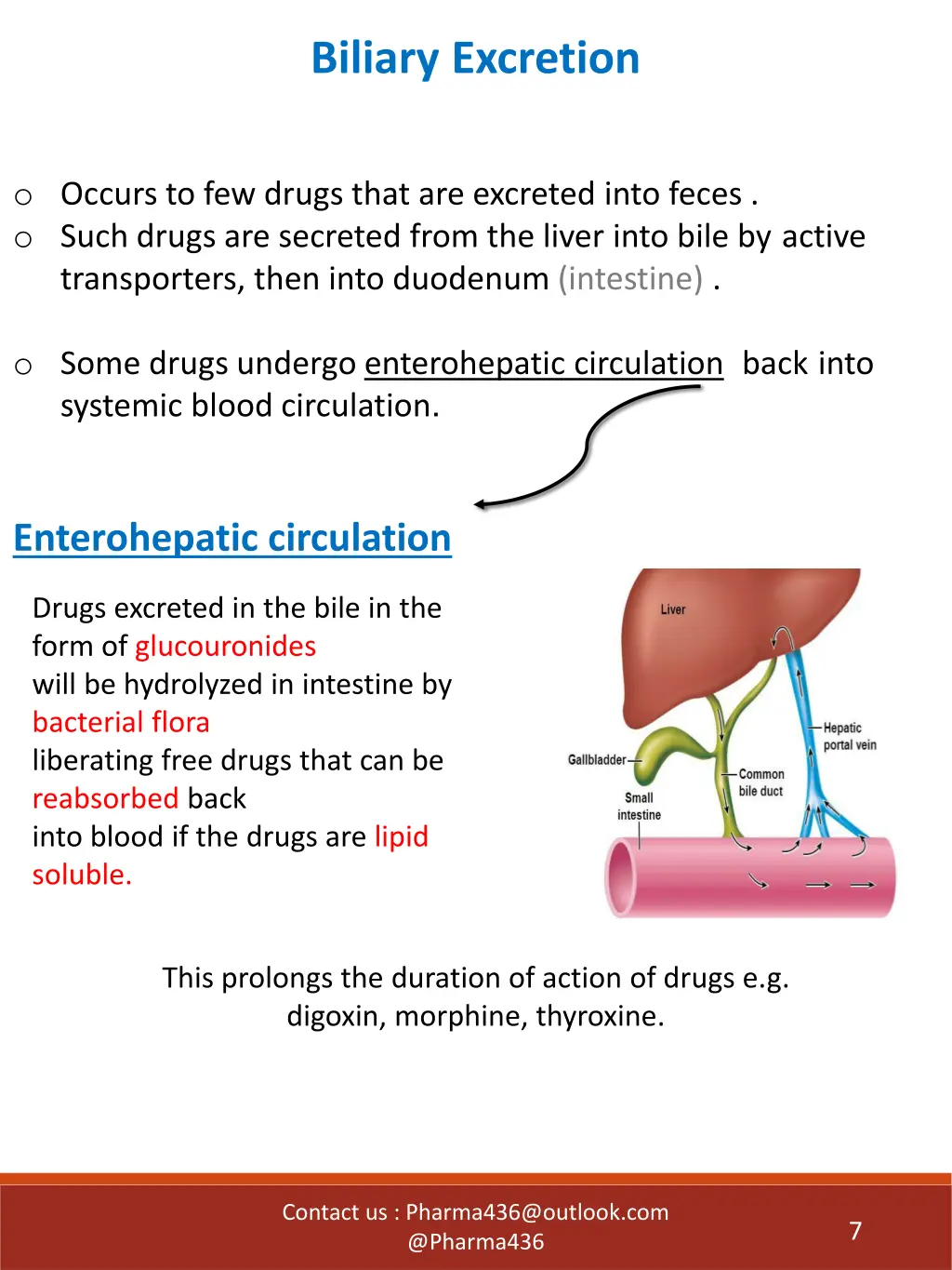 biliary excretion