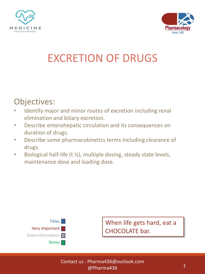 excretion of drugs