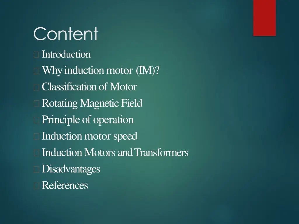 content introduction why induction motor