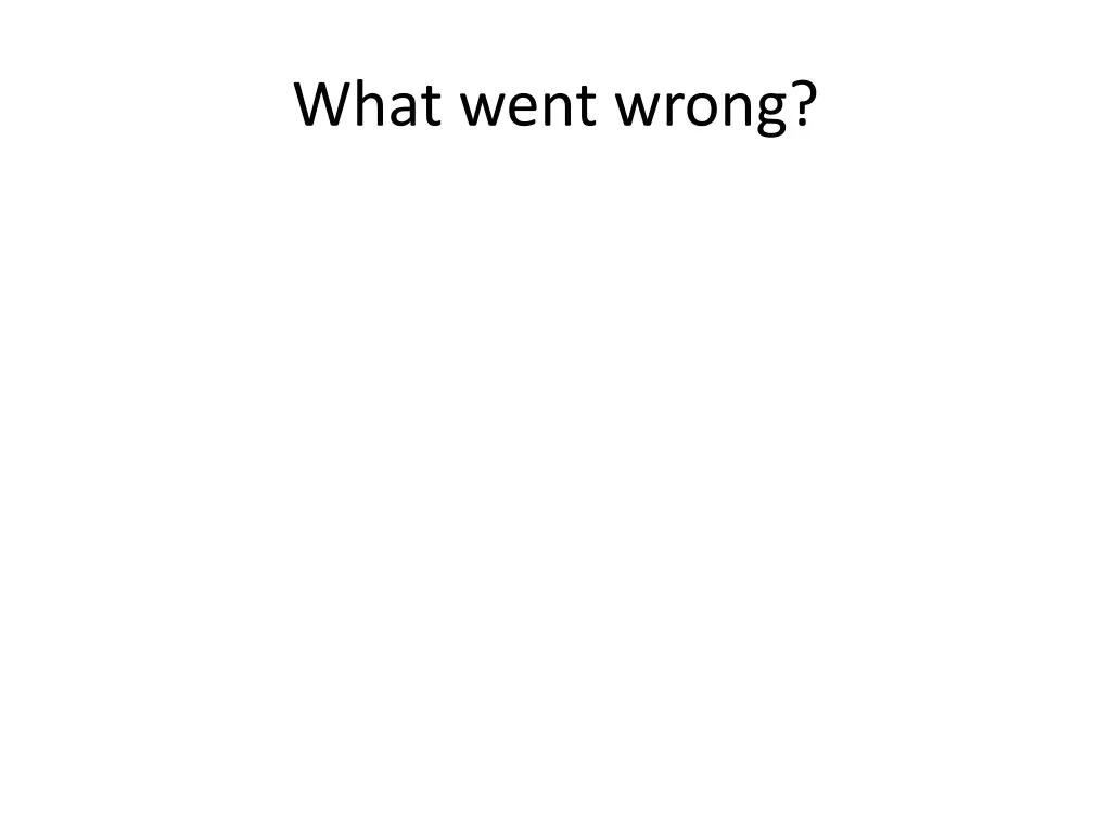 what went wrong