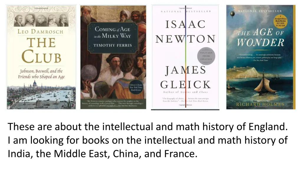 these are about the intellectual and math history