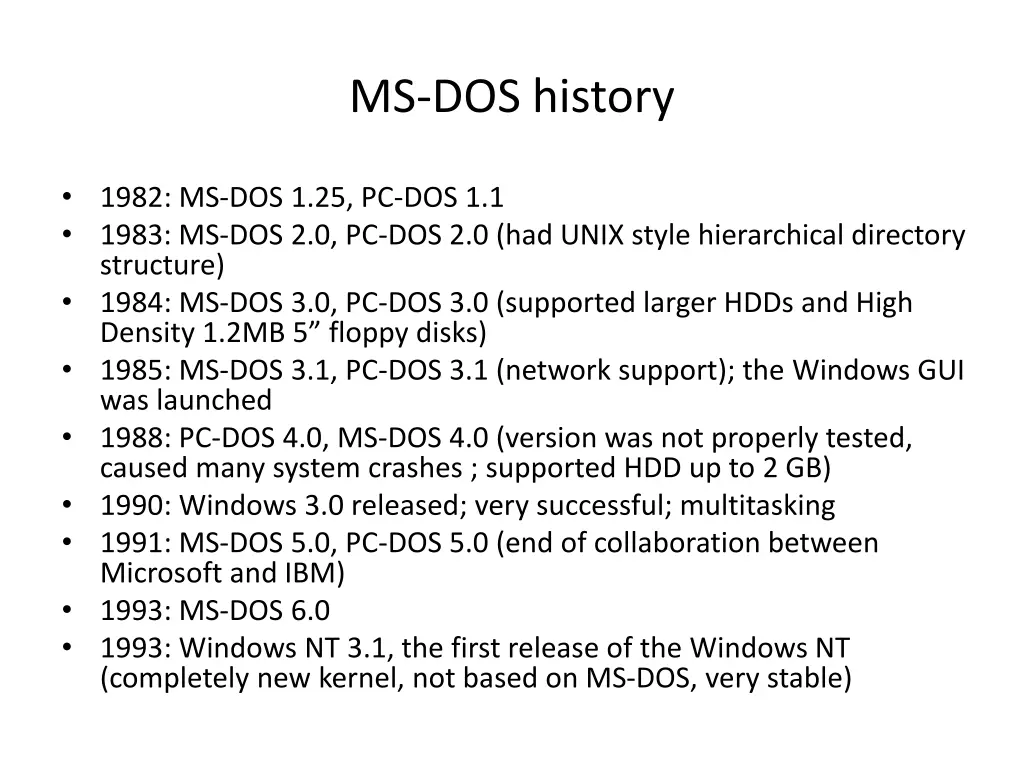 ms dos history