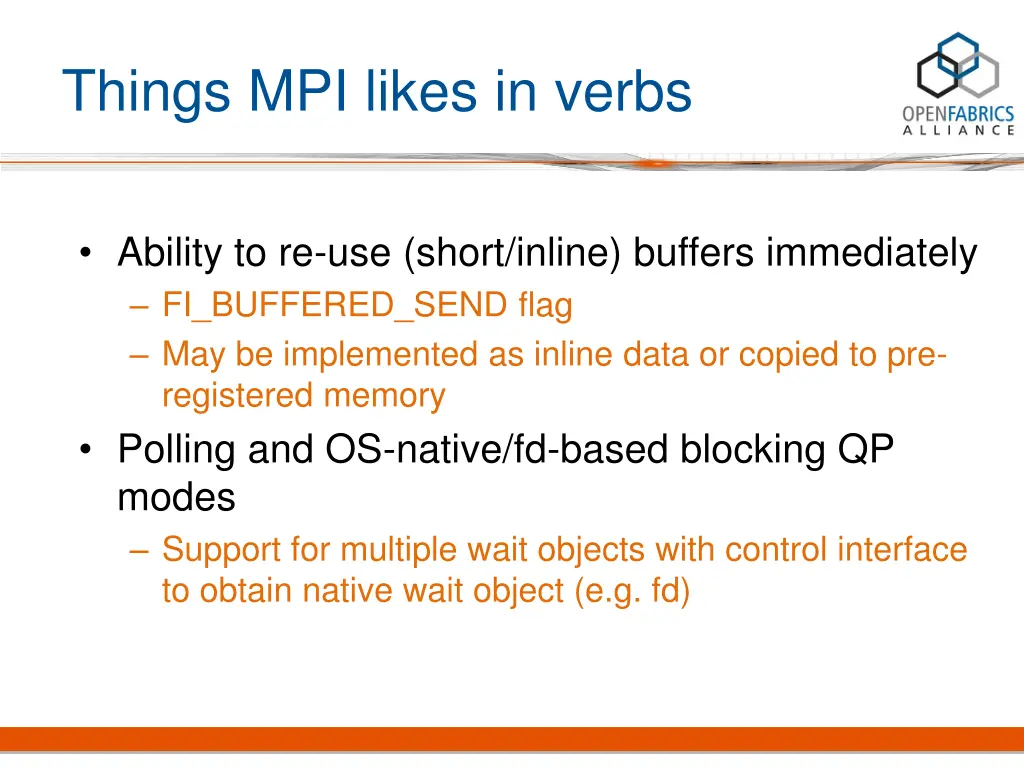 things mpi likes in verbs 2