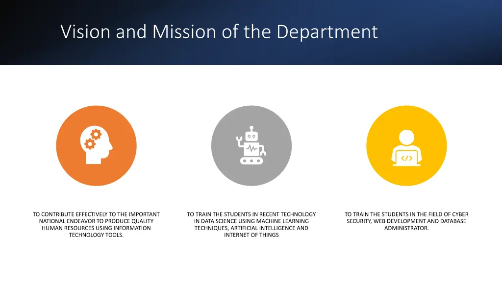 vision and mission of the department