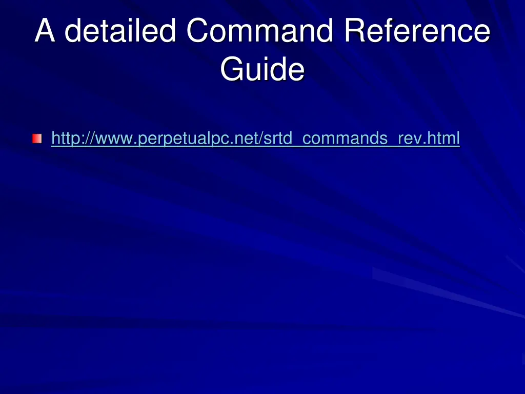 a detailed command reference guide