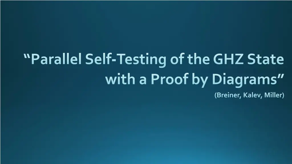 parallel self testing of the ghz state with