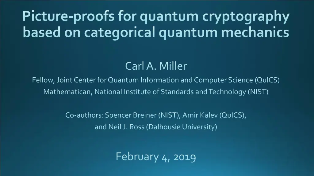 picture proofs for quantum cryptography based 1