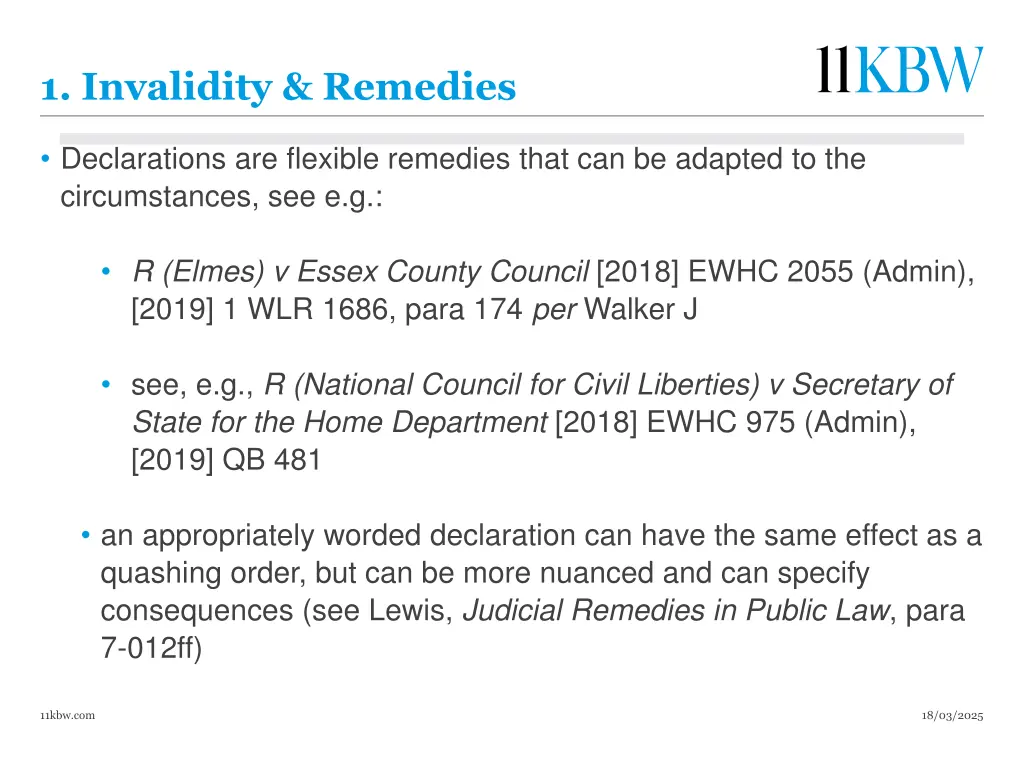 1 invalidity remedies 14