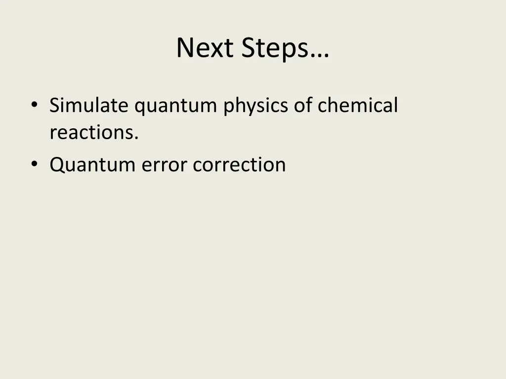 next steps