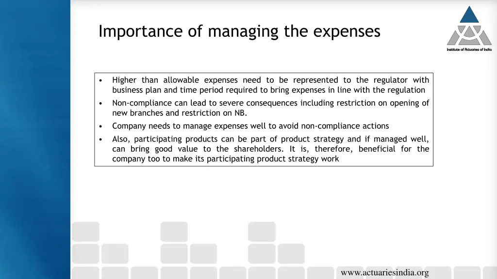 importance of managing the expenses