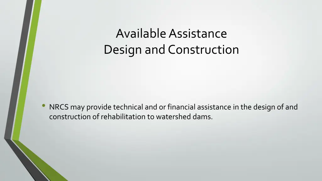 available assistance design and construction