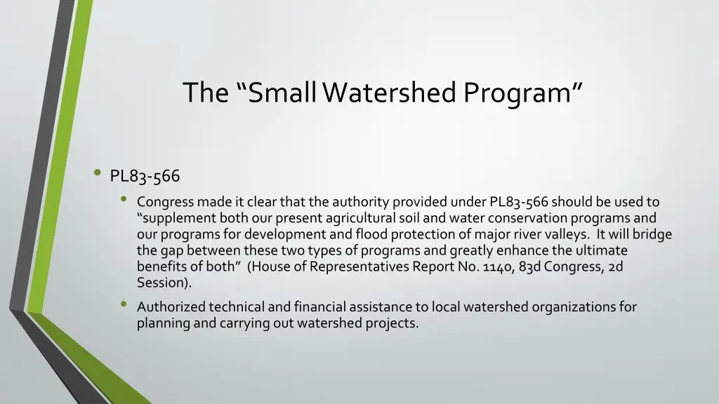 the small watershed program