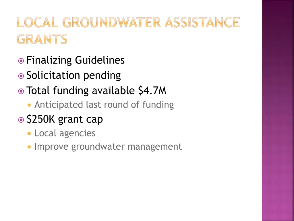 local groundwater assistance grants