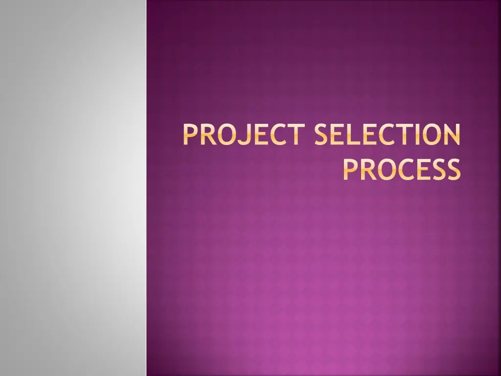 project selection
