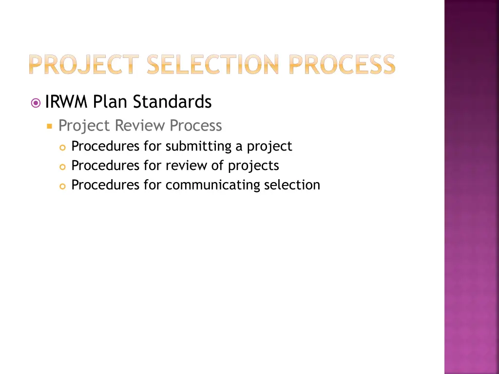 project selection process