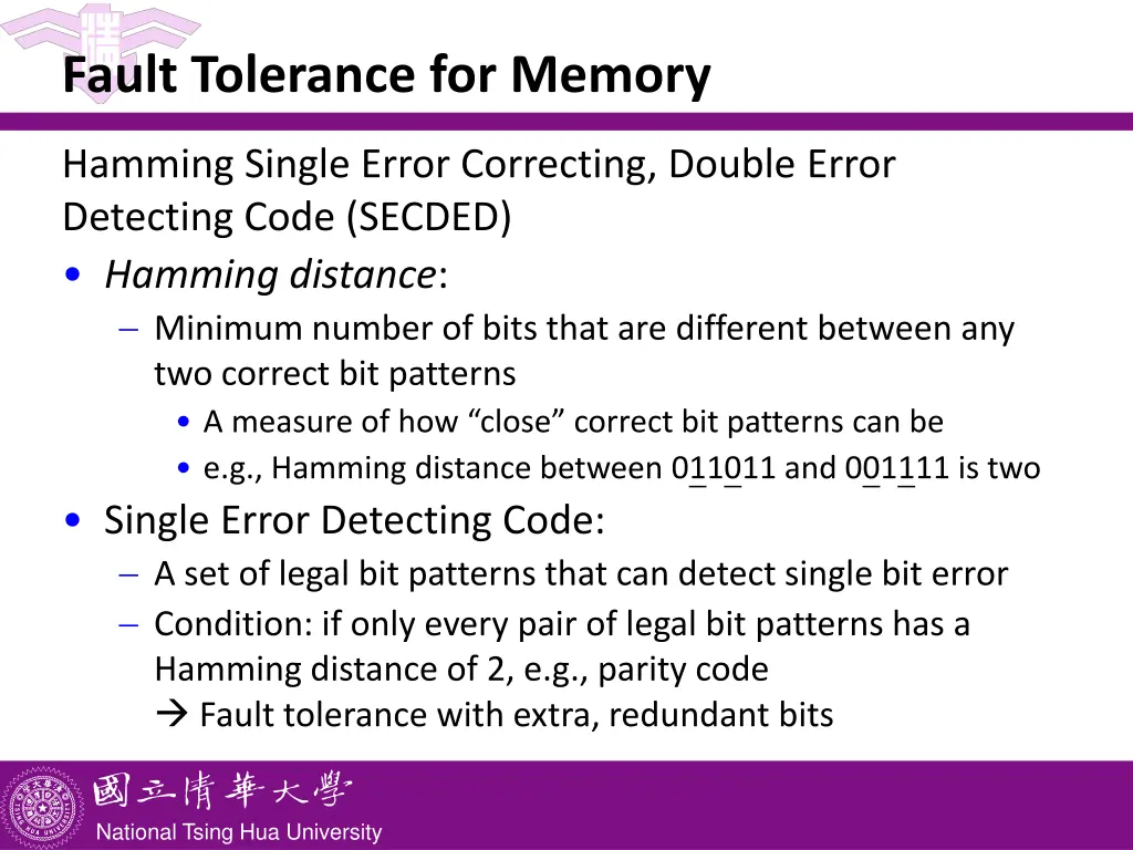 fault tolerance for memory