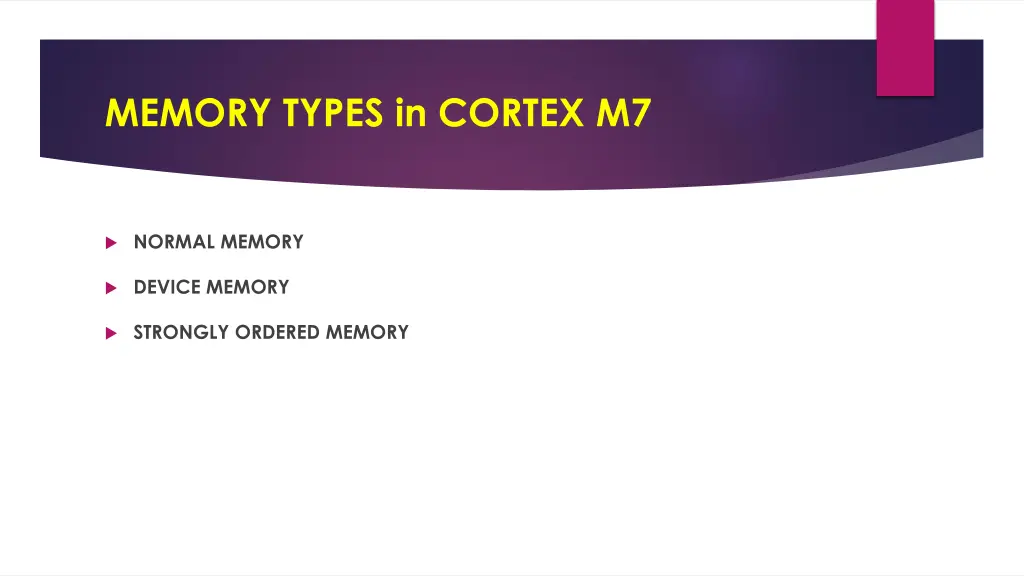 memory types in cortex m7