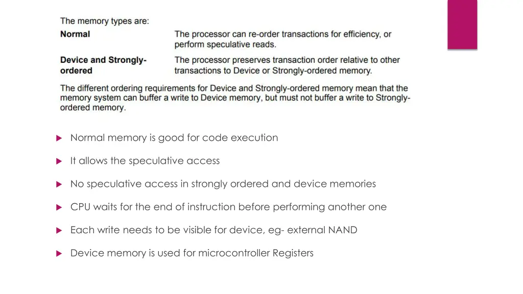 normal memory is good for code execution