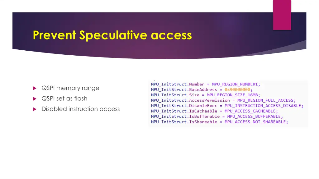 prevent speculative access