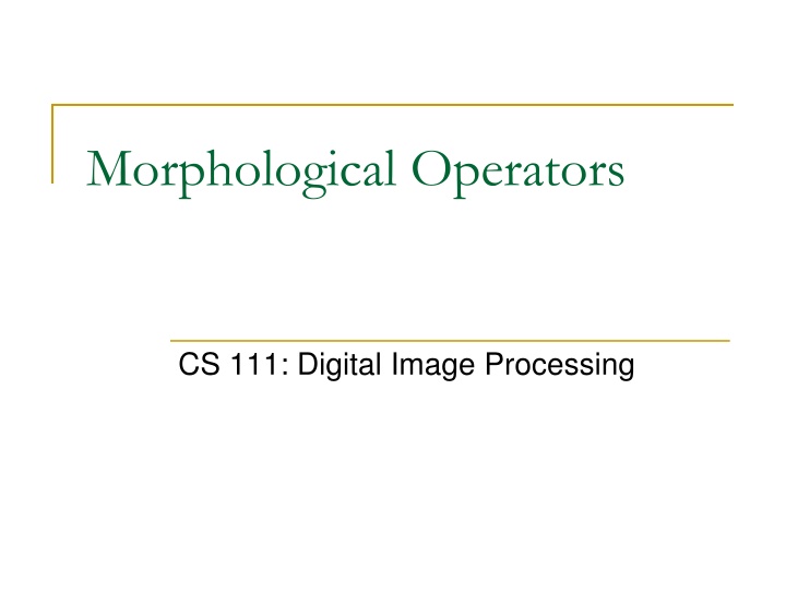 morphological operators
