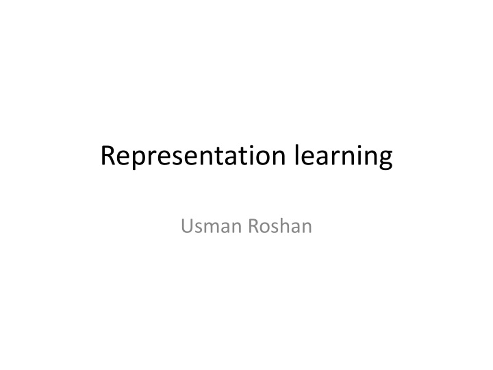 representation learning