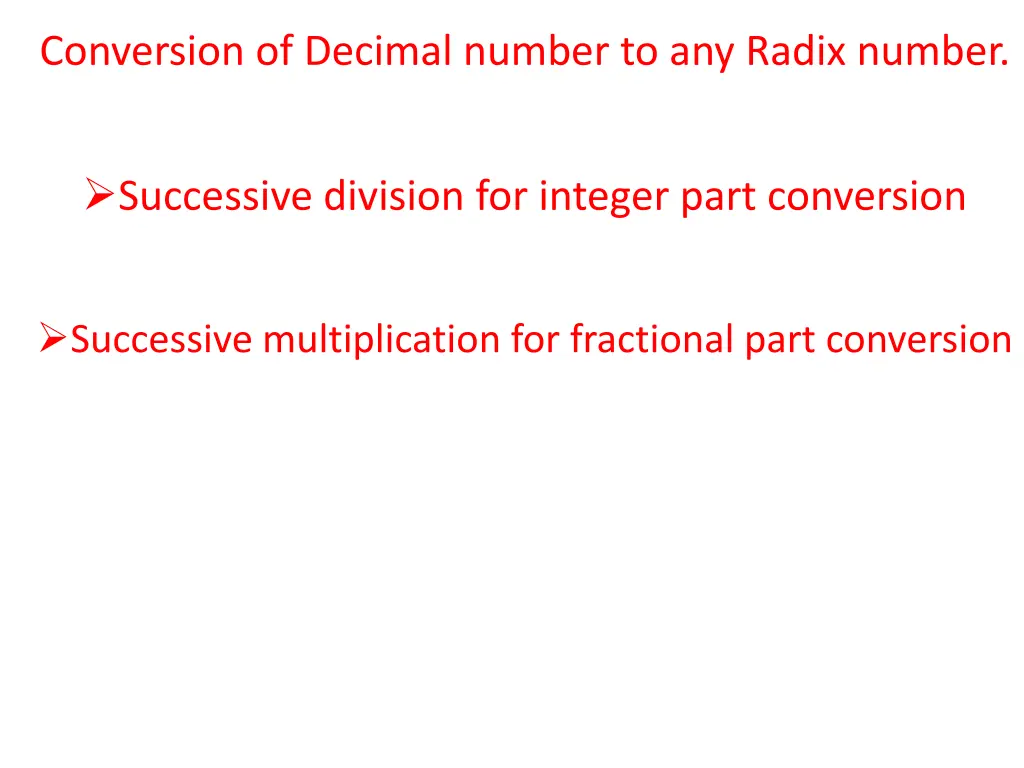 conversion of decimal number to any radix number