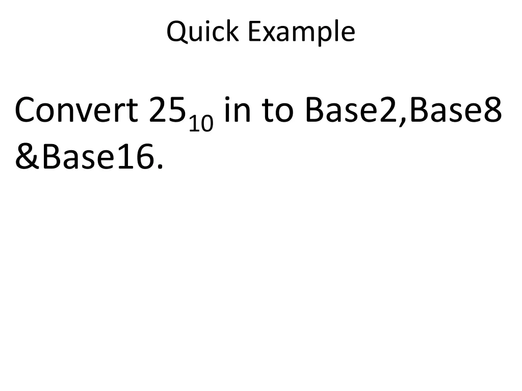 quick example