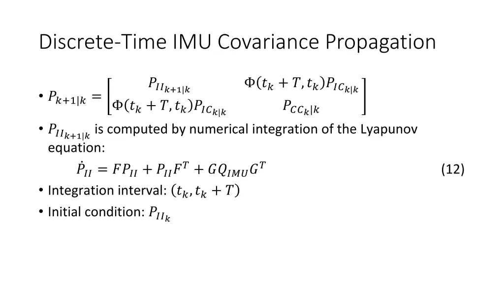 discrete time imu covariance propagation 1
