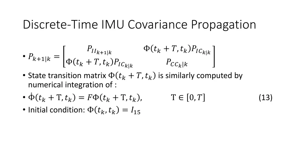 discrete time imu covariance propagation 2