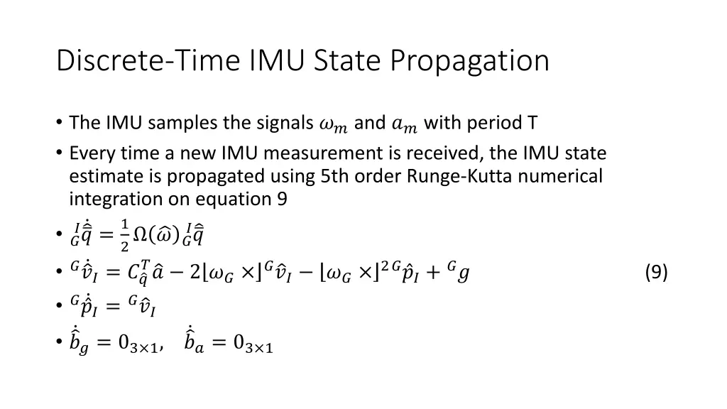 discrete time imu state propagation