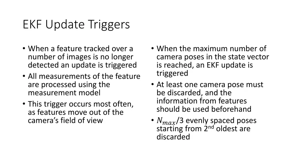 ekf update triggers