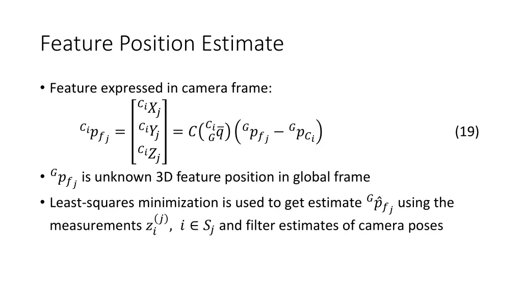 feature position estimate