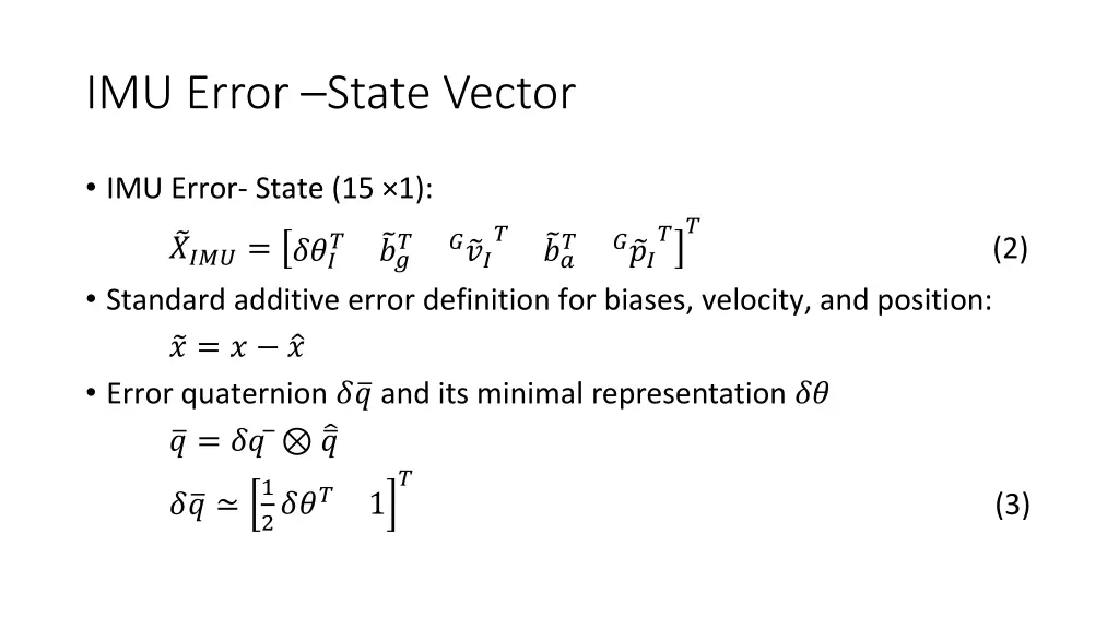 imu error state vector
