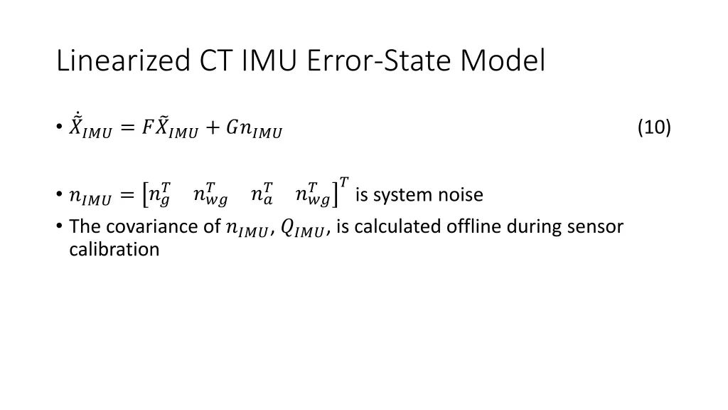 linearized ct imu error state model