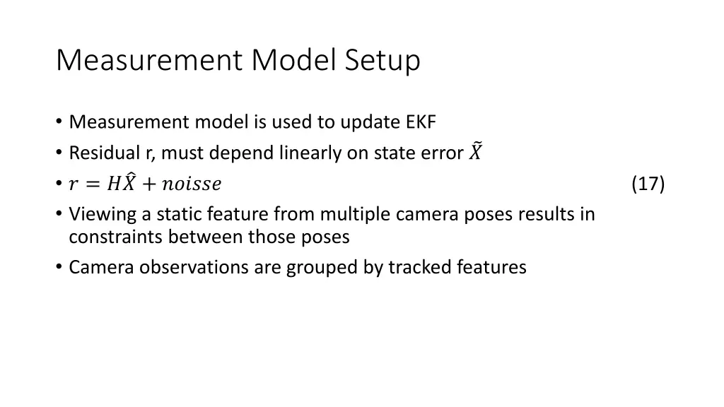 measurement model setup