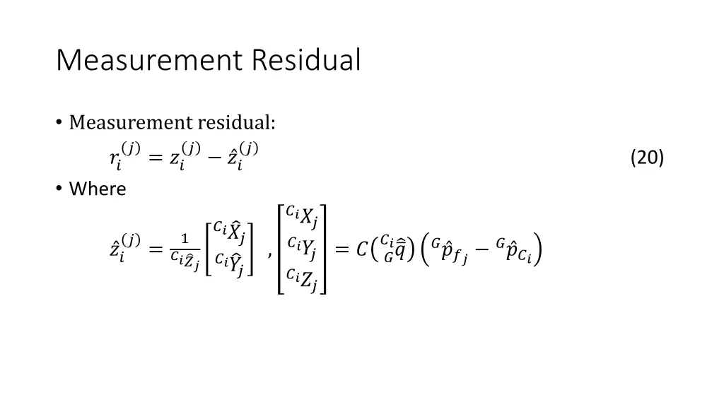 measurement residual