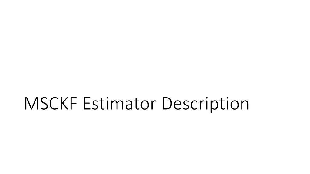 msckf estimator description