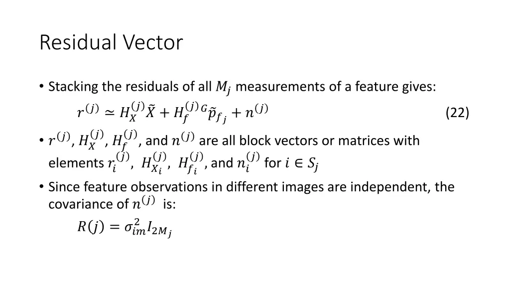 residual vector