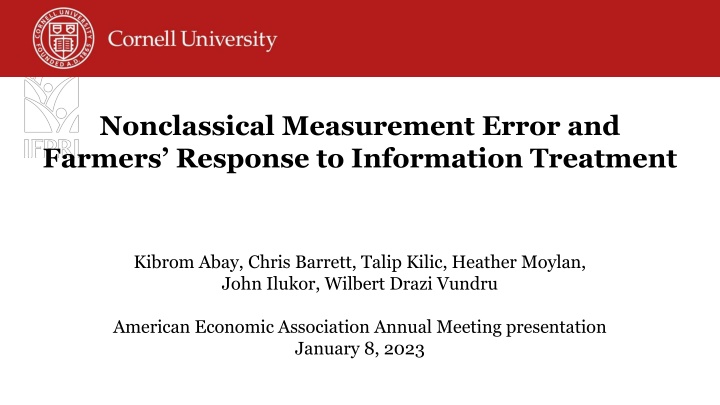 nonclassical measurement error and farmers
