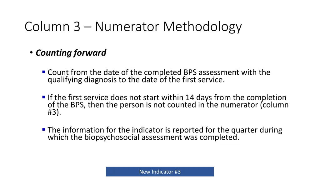 column 3 numerator methodology 1