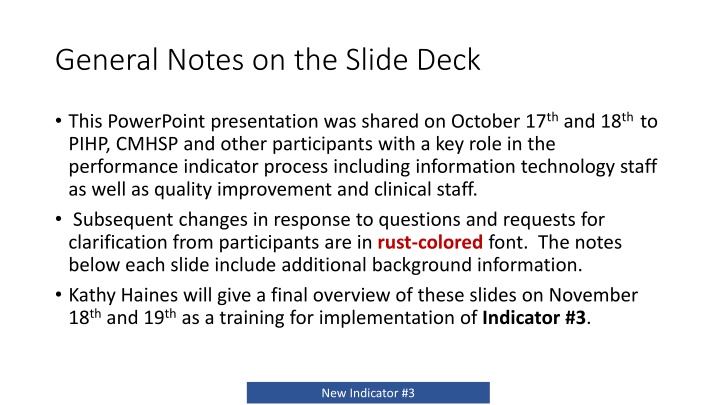 general notes on the slide deck