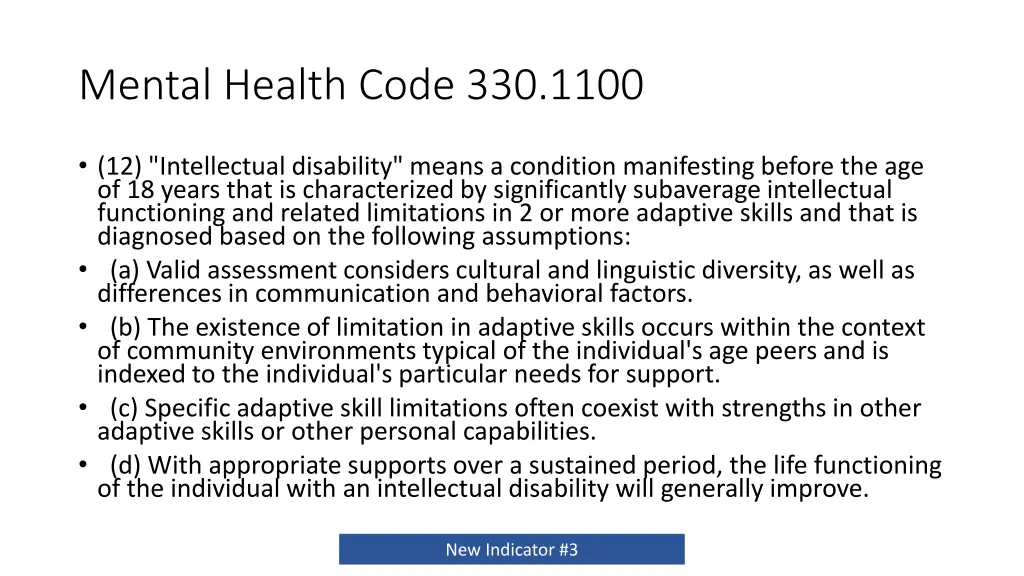 mental health code 330 1100 1