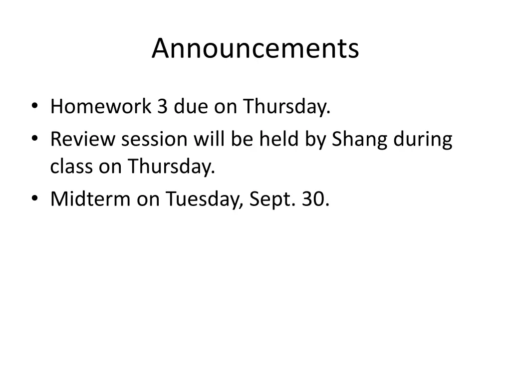 announcements