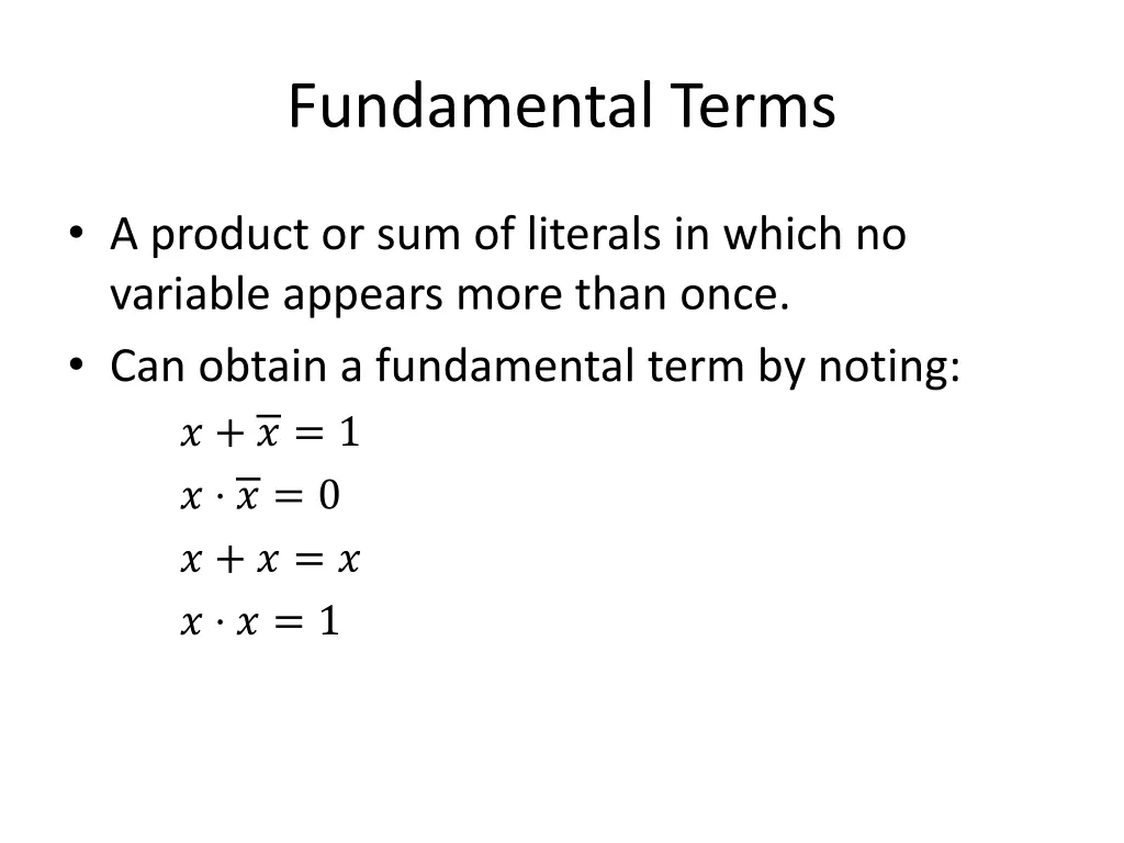 fundamental terms