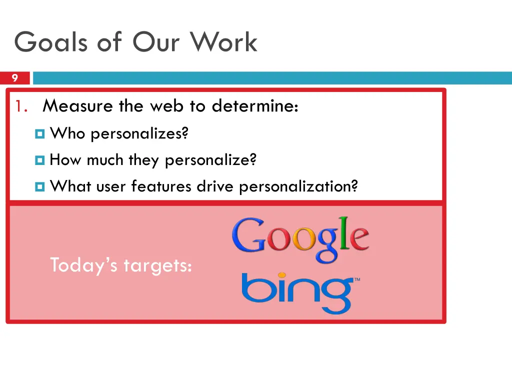 goals of our work